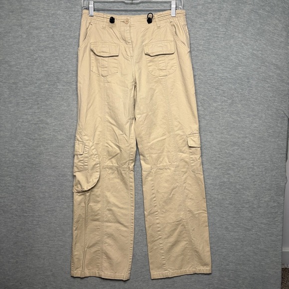 John Galt Beige Cargo Pants Adjustable Waist Gorp Hiking Utility Women 28X30 - Picture 1 of 9